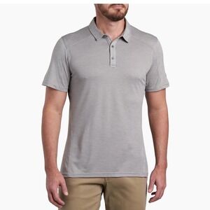 Kuhl Engineered Polo Shirt Grey XXL Wildfibre Organic Cotton Short Sleeve Casual